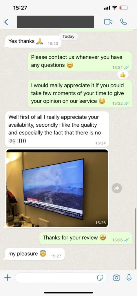 Customer activation confirmation and positive streaming feedback